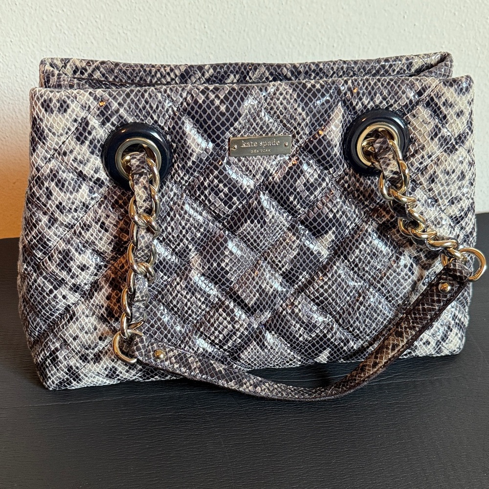 NWT Kate Spade Gold Coast Maryanne Quilted Bag in snake print